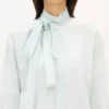 Oversized Bow Shirt in Stone Bleach Chambray Oversized Bow Shirt in Stone Bleach Chambray