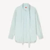 Oversized Bow Shirt in Stone Bleach Chambray Oversized Bow Shirt in Stone Bleach Chambray