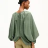 Oversized Pleated Blouse in Cotton Poplin Oversized Pleated Blouse in Cotton Poplin