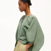 Oversized Pleated Blouse in Cotton Poplin Oversized Pleated Blouse in Cotton Poplin