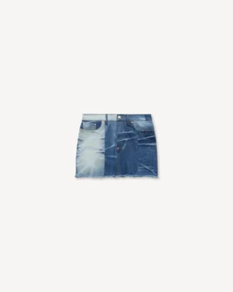 Patchwork Short Skirt in Japanese Denim