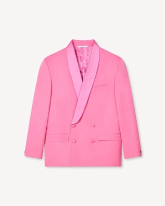 Shawl Lapel Double Breasted Jacket in Virgin Wool