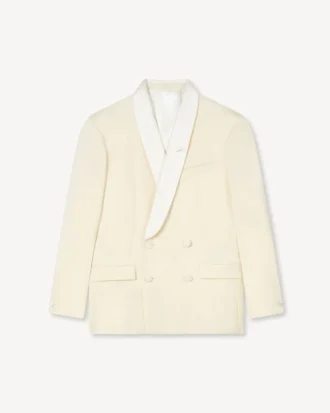 Shawl Lapel Double Breasted Jacket in Virgin Wool