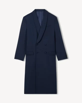 Shawl Lapel Tailored Coat in Virgin Wool