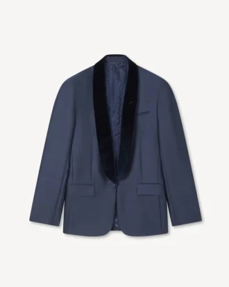 Shawl Lapel Tailored Jacket in Virgin Wool Slik Shawl Lapel Tailored Jacket in Virgin Wool Slik