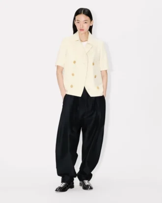 Short Balloon Sleeves Peacoat in Virgin Wool Short Balloon Sleeves Peacoat in Virgin Wool