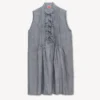 Short Dress in Washed Mixed Linen Denim Short Dress in Washed Mixed Linen Denim