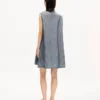 Short Dress in Washed Mixed Linen Denim Short Dress in Washed Mixed Linen Denim
