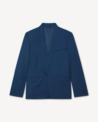 Single Breasted Kimono Tailored Jacket in Viring Wool Single Breasted Kimono Tailored Jacket in Viring Wool