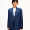 Single Breasted Kimono Tailored Jacket in Viring Wool Single Breasted Kimono Tailored Jacket in Viring Wool