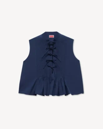 Sleeveless Top in Cotton Poplin