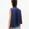 Sleeveless Top in Cotton Poplin Sleeveless Top in Cotton Poplin