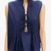 Sleeveless Top in Cotton Poplin Sleeveless Top in Cotton Poplin