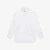 Stand Collar Oversized Shirt in Cotton Poplin Stand Collar Oversized Shirt in Cotton Poplin