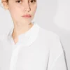 Stand Collar Oversized Shirt in Cotton Poplin Stand Collar Oversized Shirt in Cotton Poplin
