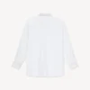 Stand Collar Oversized Shirt in Cotton Poplin Stand Collar Oversized Shirt in Cotton Poplin