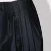 Tailored Cropped Pleated Pants in Virgin Wool and Silk Tailored Cropped Pleated Pants in Virgin Wool and Silk