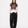 Tailored Plaited Pants in Virgin Wool and Silk Tailored Plaited Pants in Virgin Wool and Silk