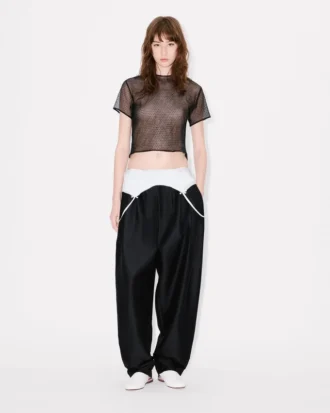 Tailored Plaited Pants in Virgin Wool and Silk
