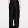 Tailored Plaited Pants in Virgin Wool and Silk Tailored Plaited Pants in Virgin Wool and Silk