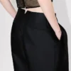 Tailored Plaited Pants in Virgin Wool and Silk Tailored Plaited Pants in Virgin Wool and Silk