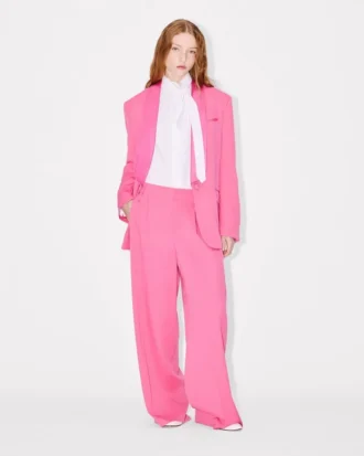 Wide Leg Tailored Pants in Virgin Wool