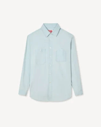 Workwear Shirt in Stone Bleach Chambray
