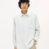 Workwear Shirt in Stone Bleach Chambray Workwear Shirt in Stone Bleach Chambray