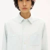Workwear Shirt in Stone Bleach Chambray Workwear Shirt in Stone Bleach Chambray
